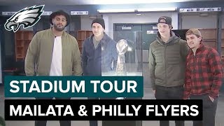 Jordan Mailata Gives Philly Flyers Players a Stadium Tour | Philadelphia Eagles