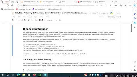 Probability Distributions 3 Binomial Distribution Manually