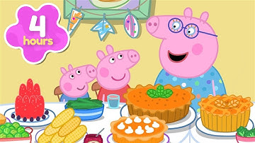 Peppa Celebrates THANKSGIVING 🍽️ Aunt Dottie Comes to Visit! 💙 Peppa Pig Full Episodes | 4 Hours