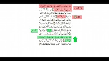 تربيط الربع الثالث من سورة البقرة (أتأمرون الناس بالبر  ) اللون المستخدم في الشرح اللون الاخضر