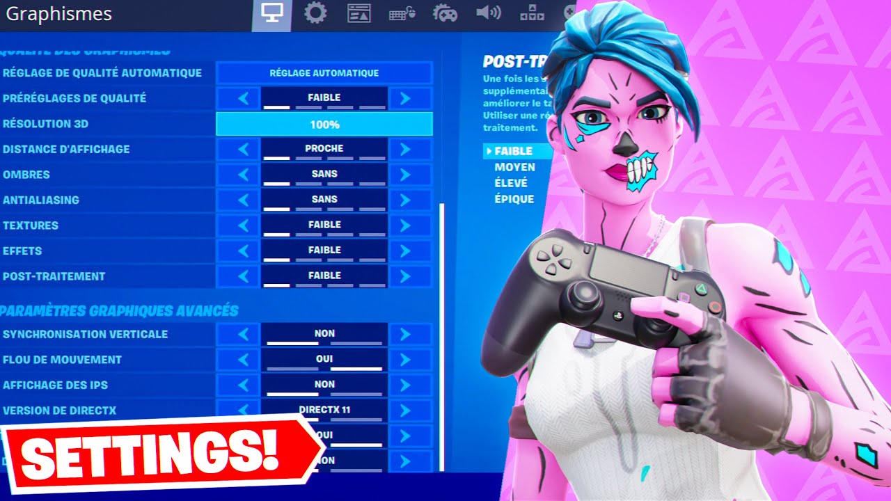 Les MEILLEURS PARAMÈTRES LINÉAIRES pour un JOUEUR MANETTE sur FORTNITE