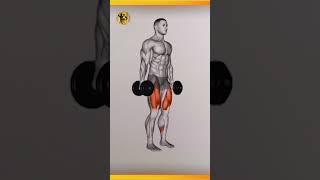 تمرين الارجل سكوات بالدمبل مع اظهار العضلة المستهدفة في تمرين  Dumbbell Squat #shorts