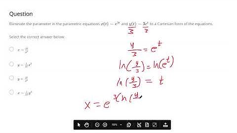 Eliminate the parameter in exponential and logarithmic equations