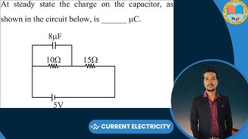 At steady state the charge on the capacitor, as shown in the circuit below, is ___ μC. #jeemains2025