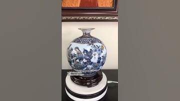 Bình hút lộc nhị cảnh chim hoa cao 26cm vẽ vàng