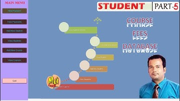 Student Course Fees Database in access Part 5 - Main Menu, Payment Head