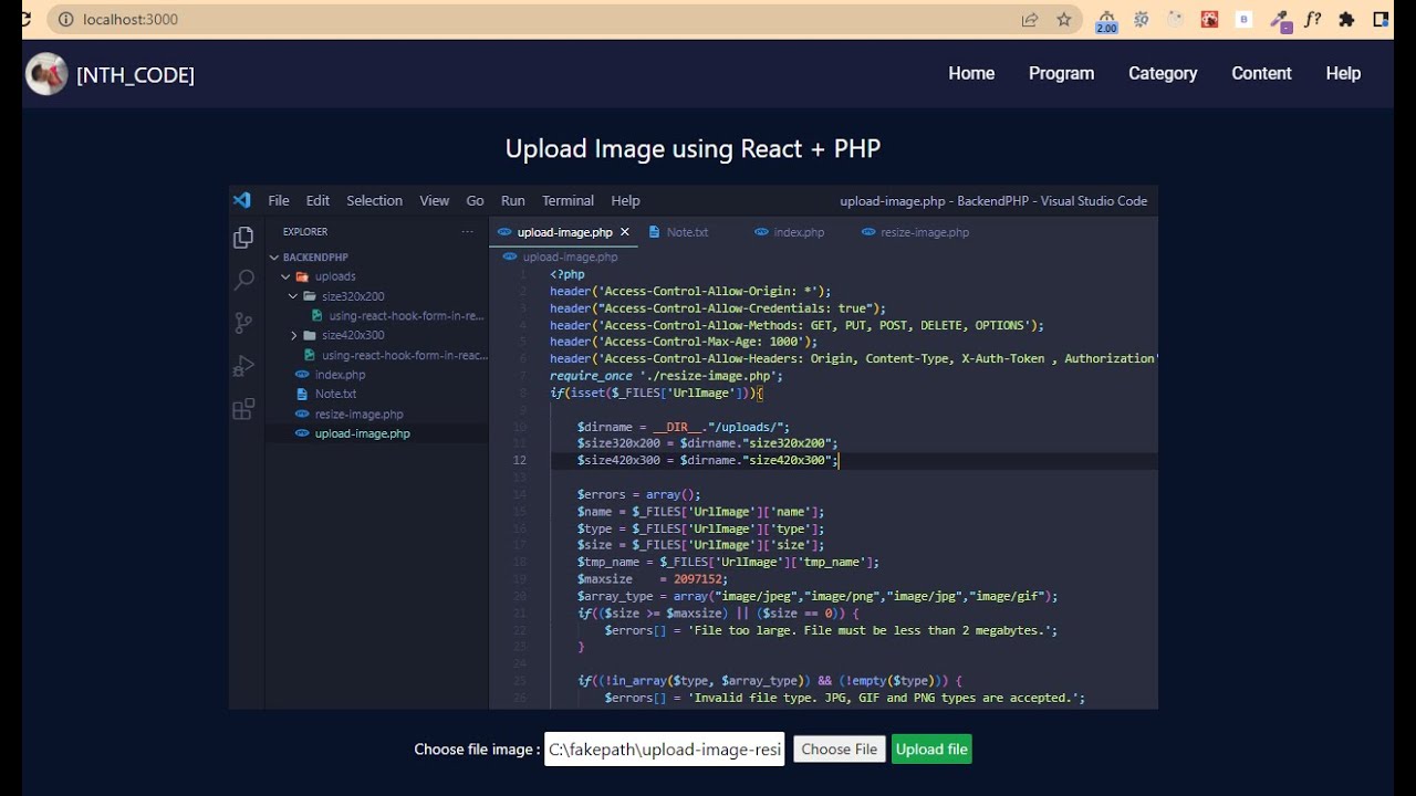 Upload Image Resize with React + PHP - YouTube