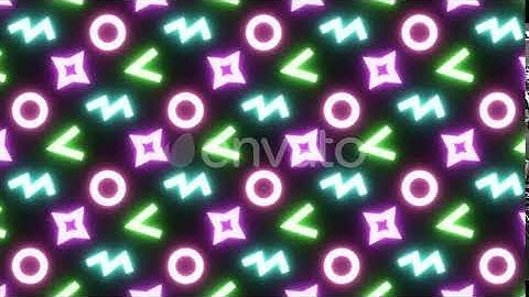 90s Memphis Neon Pattern VJ Loop | Motion Graphics - Envato elements