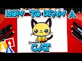 How to draw a cartoon siamese cat
