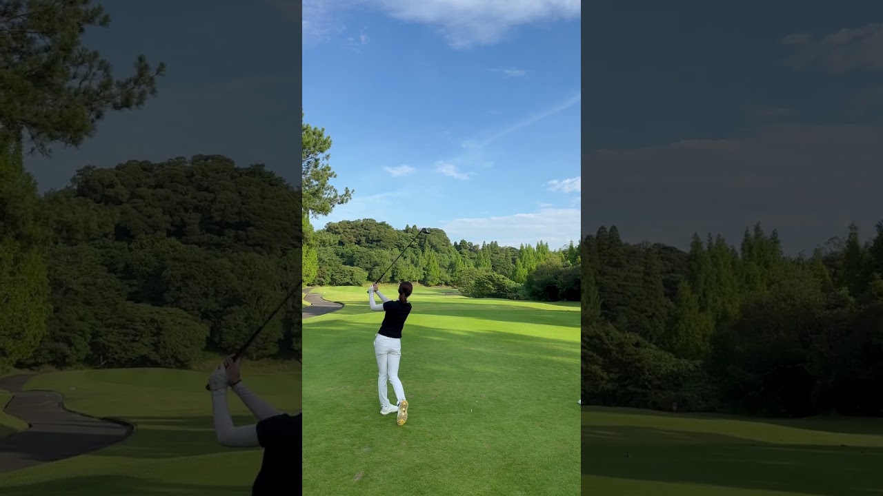 【青木香奈子】ティーショットはリズム良くサラっと👍#ドライバーショット
