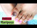 Diseño con Mariposa Pedicure facil y rapido