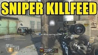 Black Ops 2 INSANE 10 Man Kill Feed + Triple Kill Collateral - Sniping Frenzy 10 Kills in 10 Seconds