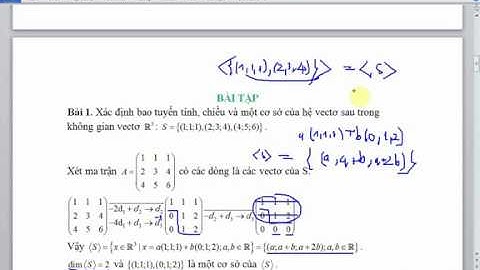 Tìm cơ sở và số chiều của bao tuyến tính của một hệ vectơ