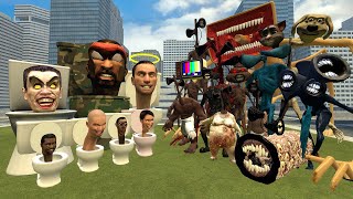 ALL SKIBIDI TOILET BOSSES VS ALL SIREN HEAD CREATURES in Garry's Mod!!