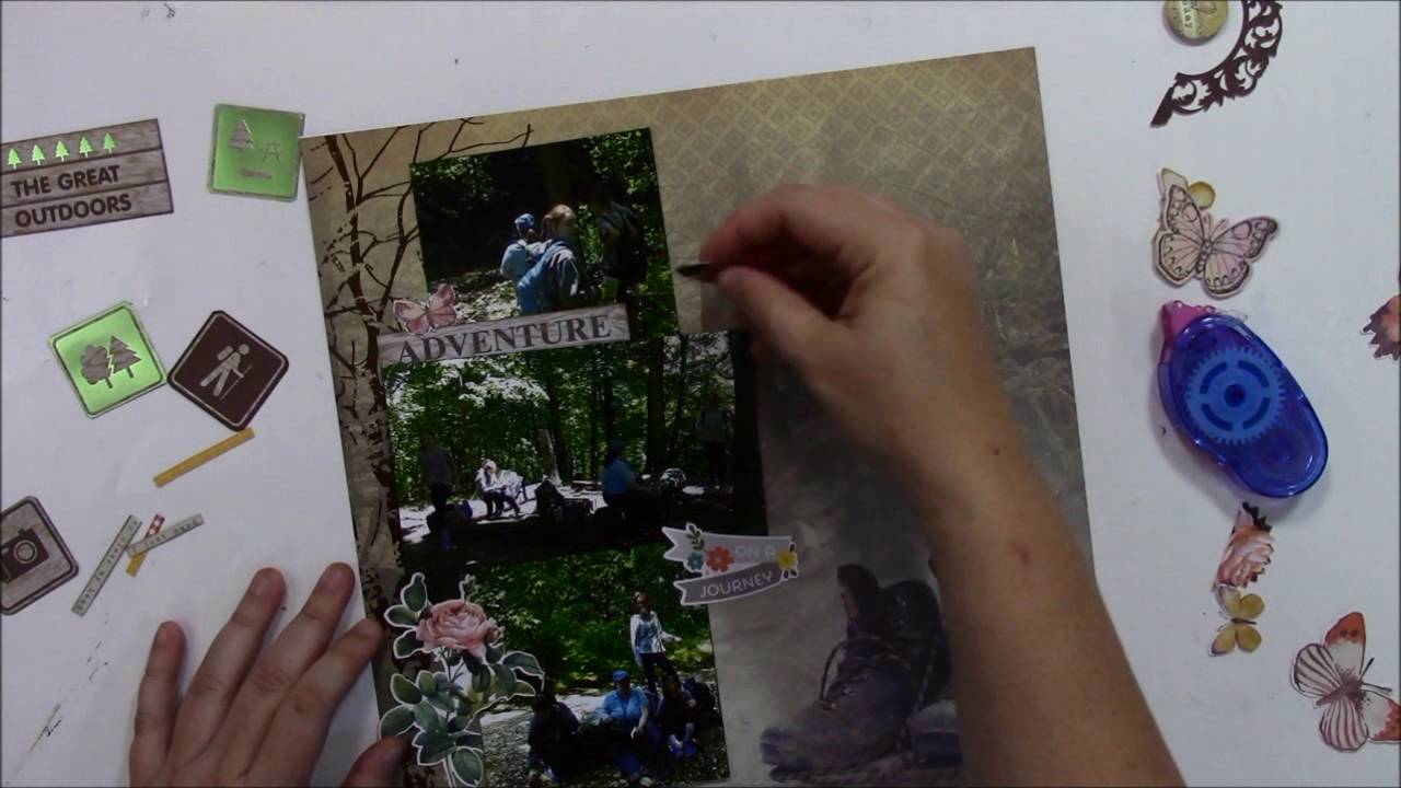 scrapbook page process - hiking