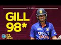 So close  shubman gill hits 98 not out  west indies v india  3rd cg united odi