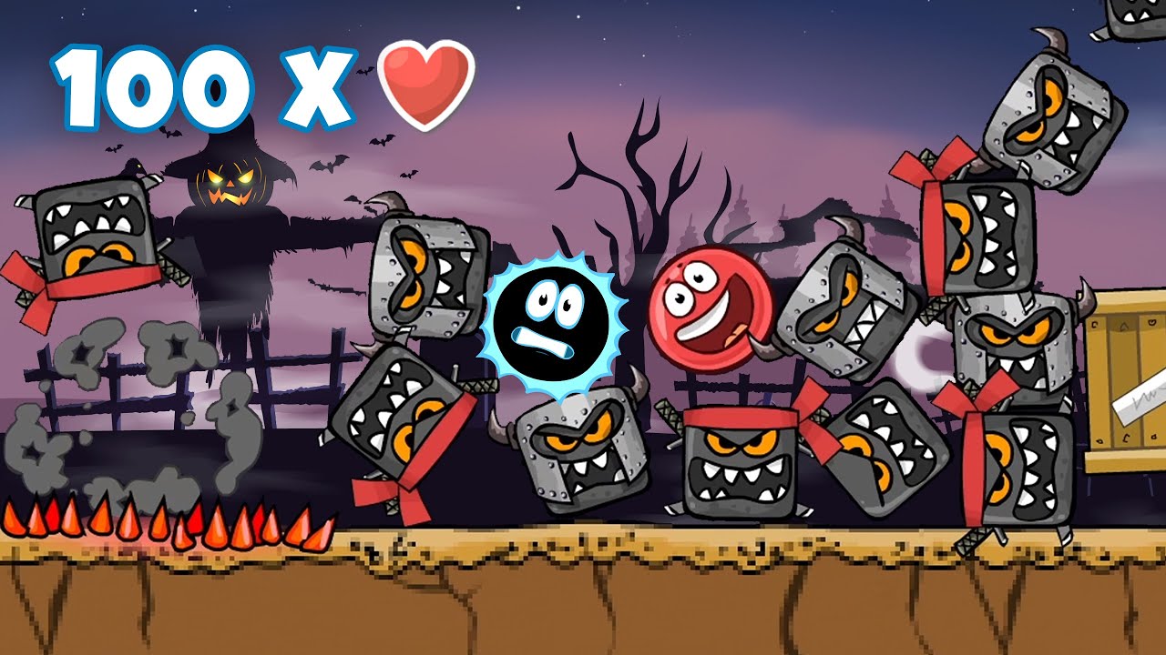 Red Ball 4 New Update | Red Ball Vs 100 Boxes in Halloween Day Ep 8