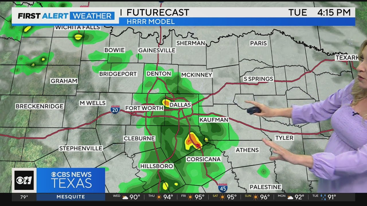 Scattered storms continue in North Texas through the evening - YouTube