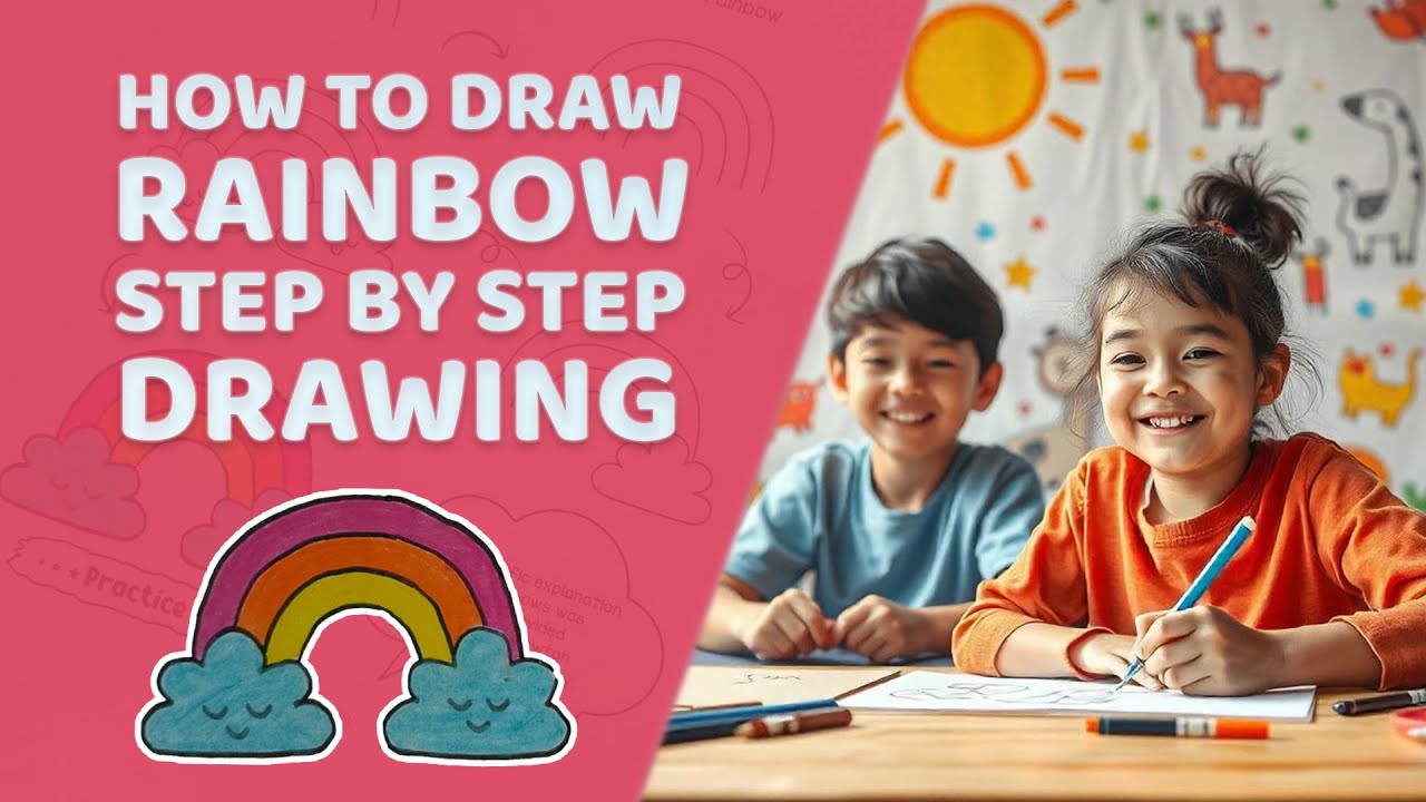 How to Draw a Rainbow Step by Step | Easy Drawing for Kids | Joy Jive ...