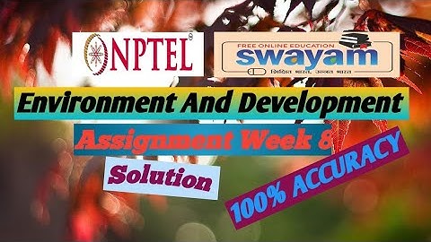 NPTEL ।। Environment And Development।। Assignment week 8 ।। Solutions।। 2023  #trending #viralvideo