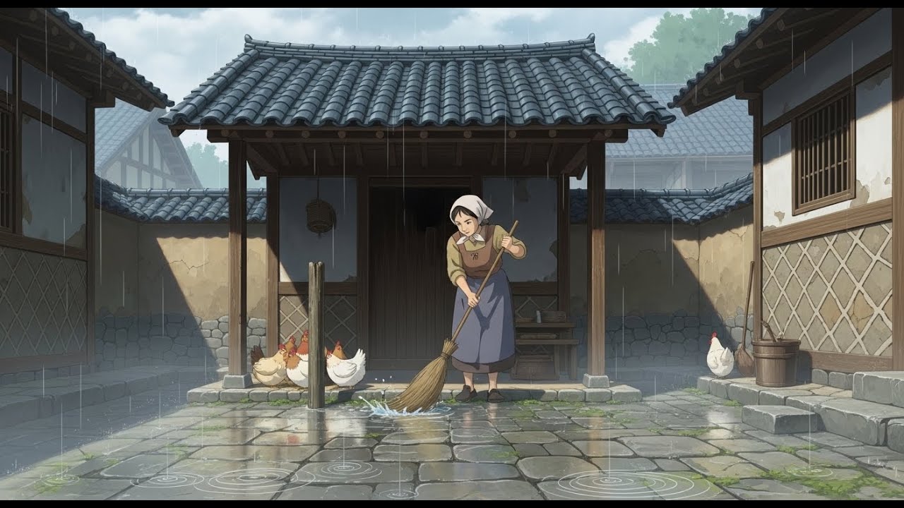 A peaceful daily life in village... rainy beautiful moment||| Ghibli ...