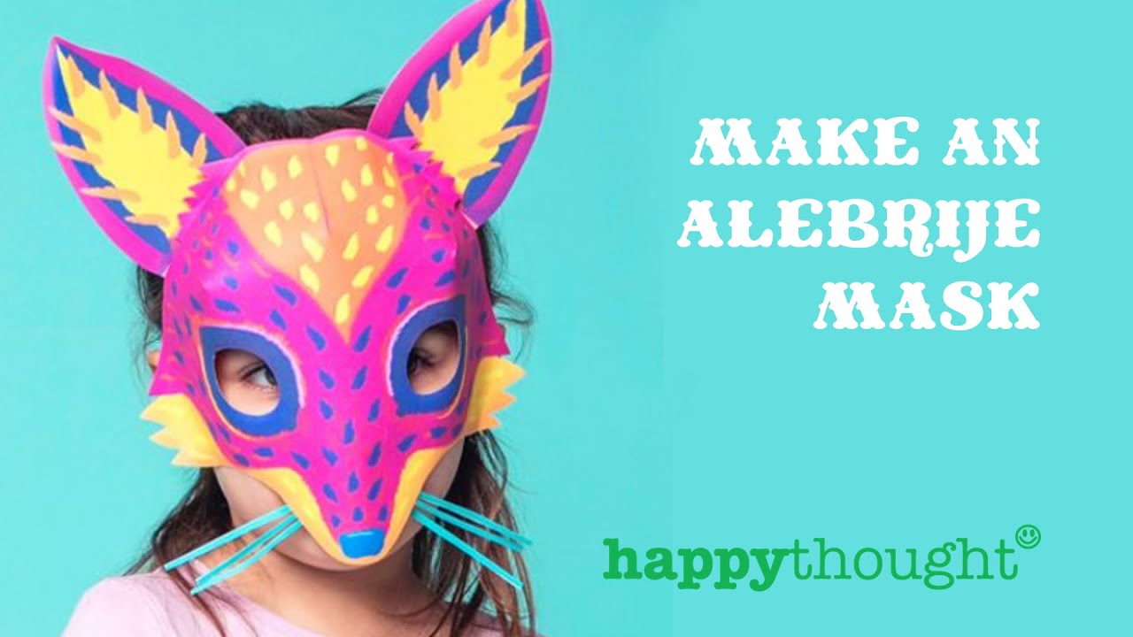 Make an easy DIY Alebrije fox mask. Instant download vibrant DIY fox