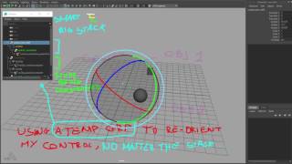 Maya Rig, change orientation of a rigged control
