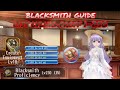 Toram online  blacksmith guide  list lvling blacksmith proff 1250 craft weapon  armor  yusagi