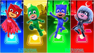 PJ Masks: Owlette 🆚 Gekko 🆚 CatBoy 🆚 Luna Girl 🎶 Tiles Hop EDM Rush