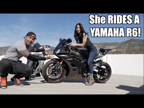 This GIRL rides a YAMAHA R6!