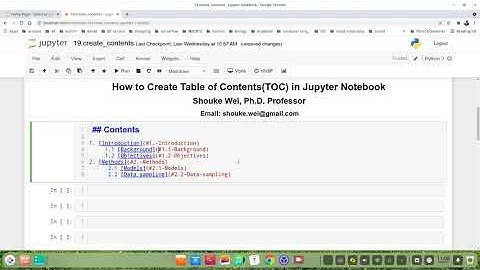 How to Create Table of Contents (TOC) in Jupyter Notebook