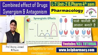 Combined effect of Drugs | Synergism | Antagonism  || L-7 Unit-2 || Pharmacology-I