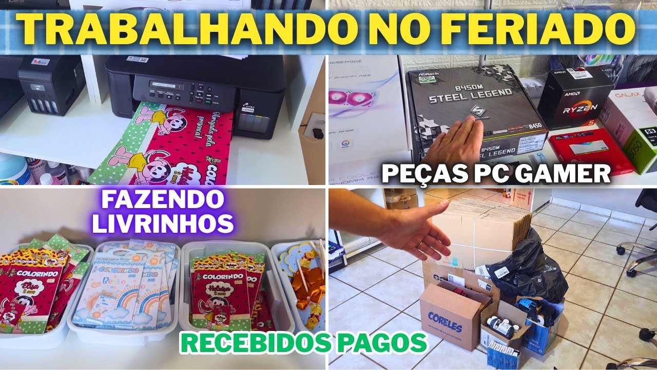Trabalhando no Feriado! 📦 Recebidos Pagos + Montando Meu PC Gamer ⚙️ Rotina na Papelaria Personaliz