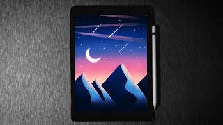 NIGHT SKY ANIMATION easy step by step in procreate screenshot 5