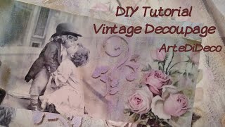 Ρομαντικό vintage decoupage σε κρεμάστρα!  Romantic vintage decoupage on wood!! ArteDiDeco[CC]