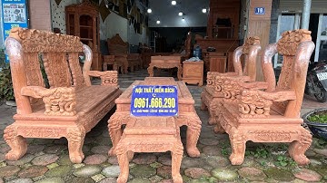 ❇️ Giới Thiệu kỹ Bộ Minh Quốc Voi Chiến Cột 12 Chân 14 Gỗ Hương Đá 