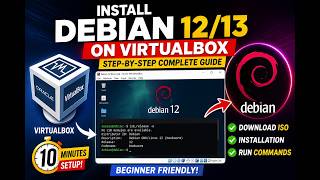 Install Debian 12/13 on Oracle VirtualBox | Full Setup Guide + Terminal Commands