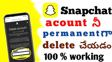 How to Delete Snapchat Account Permanently in Telugu | How to Delete Snap Account in Telugu