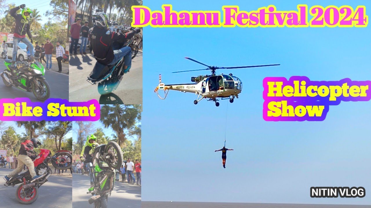 Dahanufestival 2024 Bikestunt & Helicoptershow #sachinriderboy