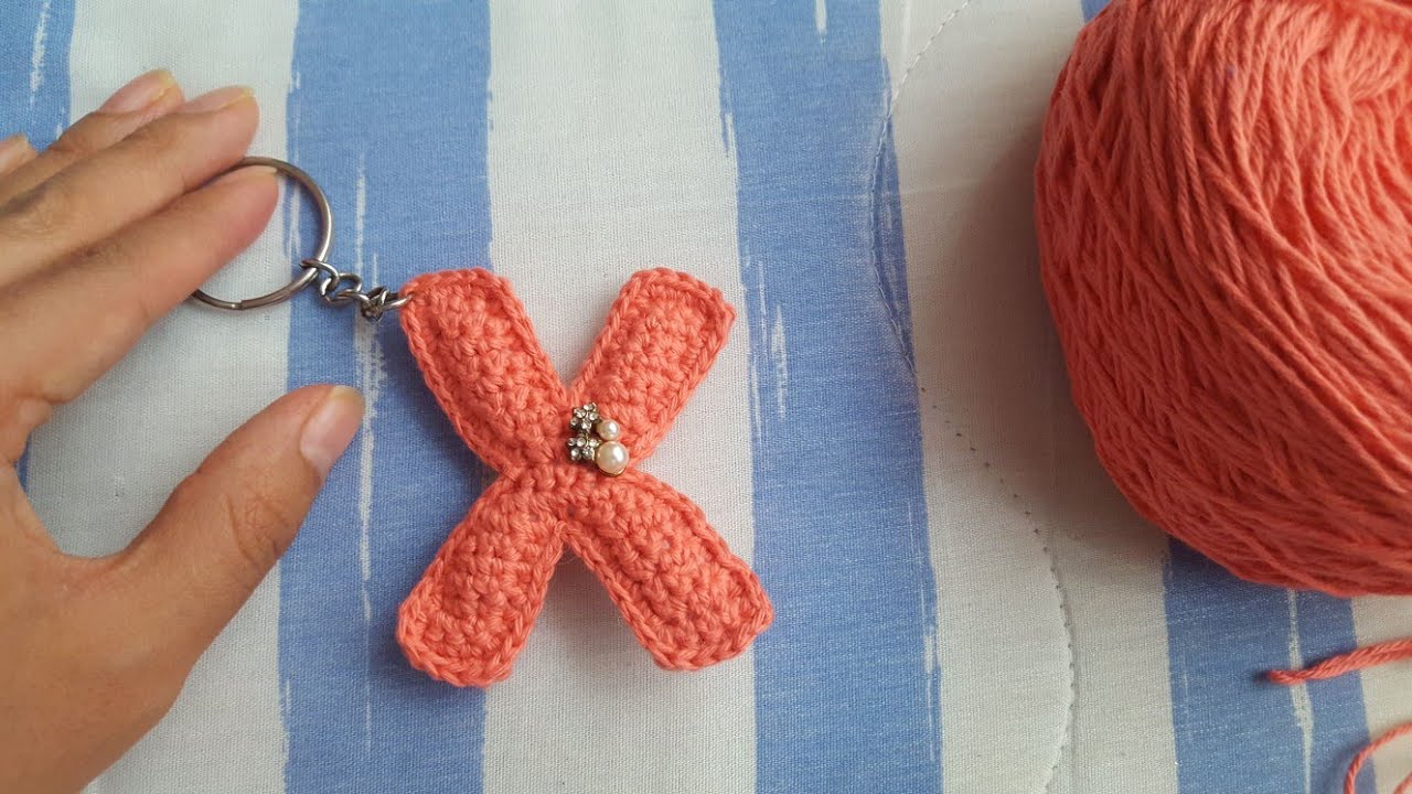 Llavero letra (X) 💥tejido a crochet -  paso a paso - YouTube - HEYDCROCHET