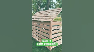 DIY Wooden Trash Can Storage for 3Bins | Outdoor Garbage Enclosure #DIY #Woodworking #OutdoorProject