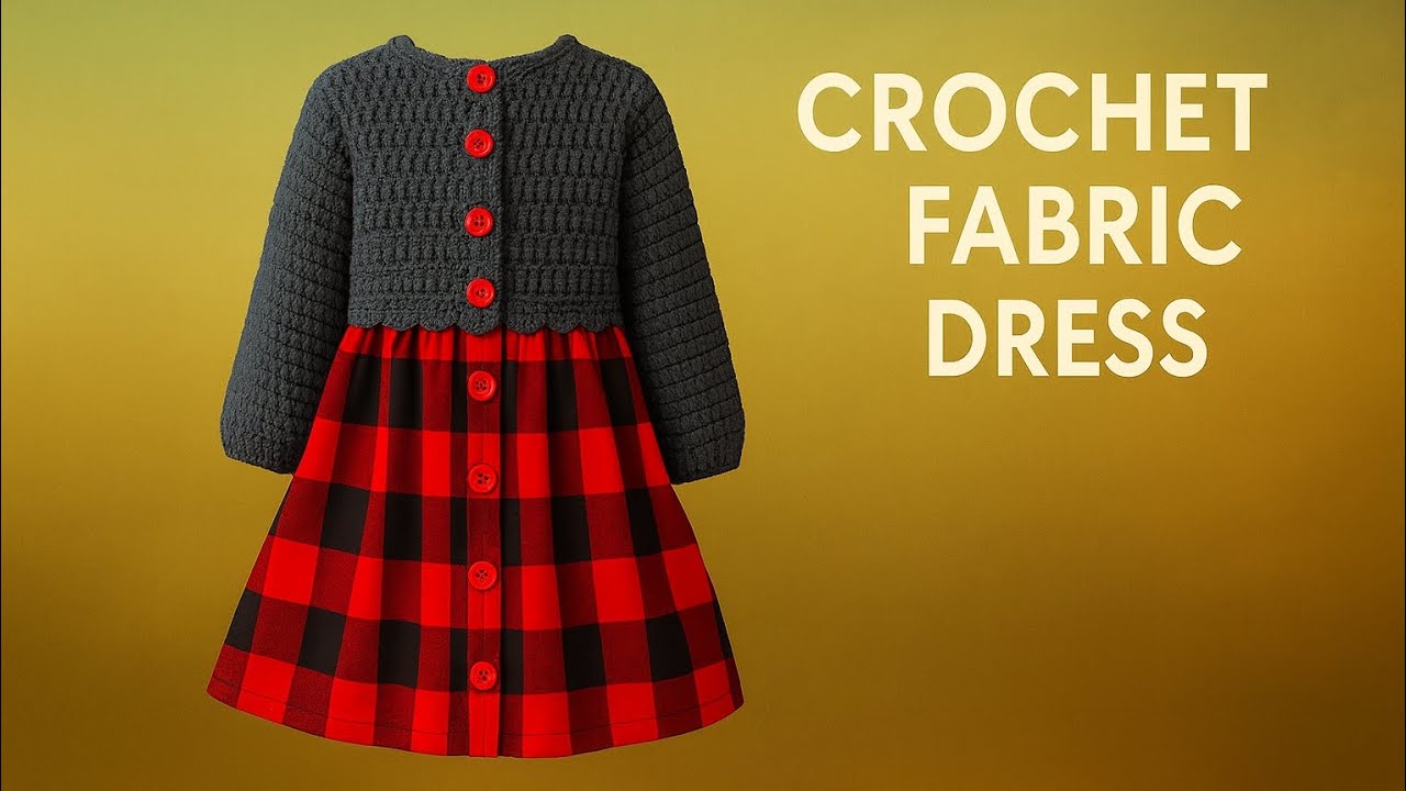 Crochet & Sewing Dress Tutorial | Cozy Handmade Winter Dress for Girls (Step-by-Step)