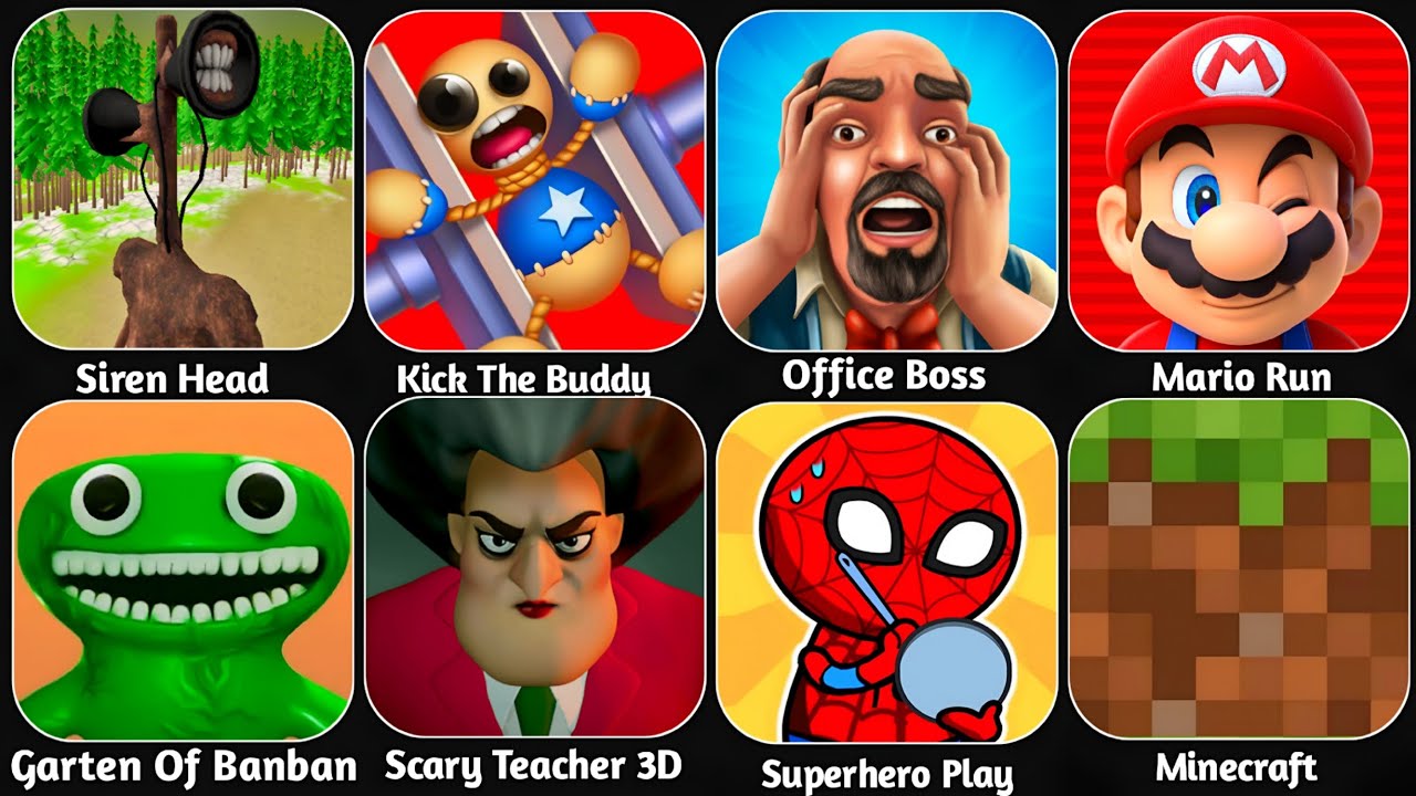 Gramic Monster Scary survival,Kick The Buddy,Minecraft,Emoji Puzzle,Survival Story,Bowmasters,HCR 2