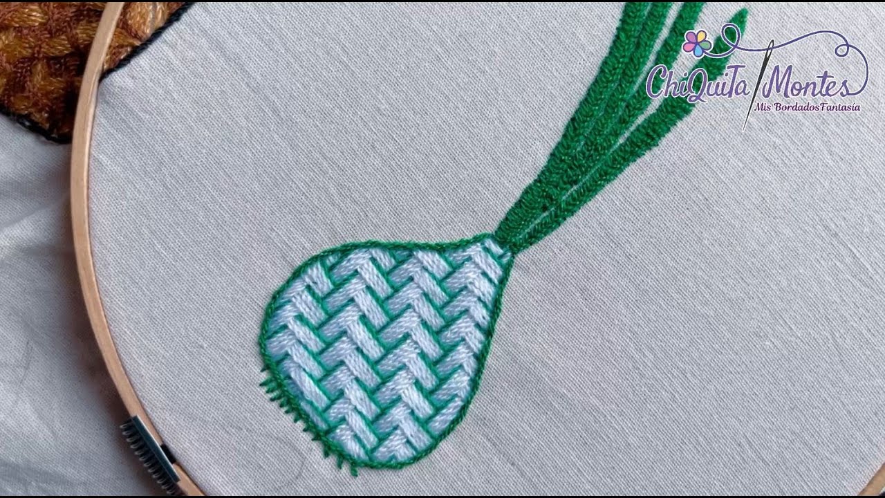 Bordado Fantasía Cebolla 3 / Hand Embroidery Onion / Fantasy Stitch #embroidery #tutorial #bordado