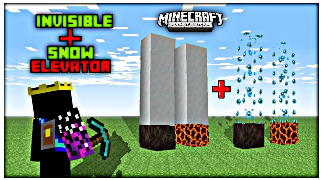 Minecraft Invisible Elevator Java INVISIBLE & SNOW elevator in minecraft😨(no mod) - YouTube