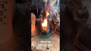 testing these safety shoes with a glowing hot iron #music #slipsafety #safetypro #safetyspotlight