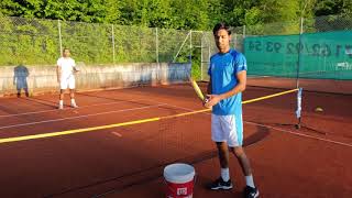 Exercise 2 Advanced Backhand Over Net. Focus Grip And Right Foot In Front. Sideways Stance.