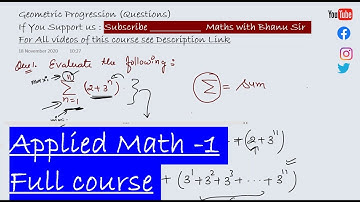 G. P. (Part - 7) | Algebra | Applied Maths - 1 | Diploma Course | Polytechnic