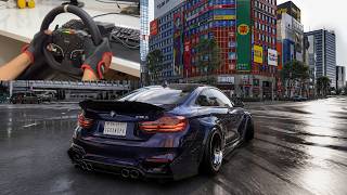 1000+HP BMW M4 Straight-Piped Driving on JP Road | Forza Horizon 6 | 4K Steering Wheel Gameplay