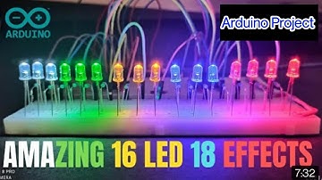 Arduino sequential LED project | led chaser with 7 effects || Arduino 12 LEDs and 12 Patterns   Nano